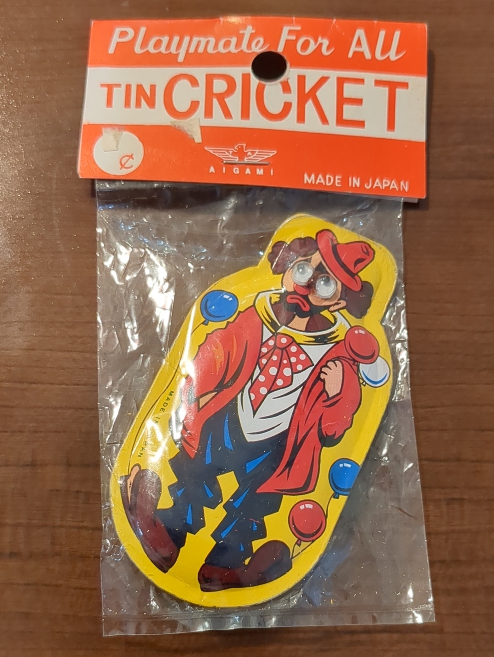 Vintage Aigami Clown Tin Cricket Noise Maker